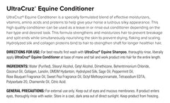 UltraCruz Conditionneur équin – longueur des poils renforcée et moins cassants.