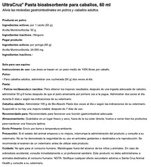 UltraCruz Pâte Bio-Absorb Équine, ingrédients naturels favorisant la muqueuse intestinale.
