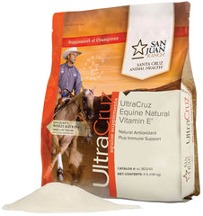 UltraCruz Equine Vitamin E naturel en poudre, bouteille; soutient le système immunitaire des chevaux actifs.