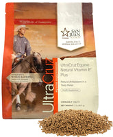 Bouteille UltraCruz Equine Vitamin E Plus prête à l’emploi et facile à stocker.