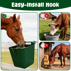 Umisu seaux d'alimentation polyvalents pour chevaux et chèvres en extérieur.