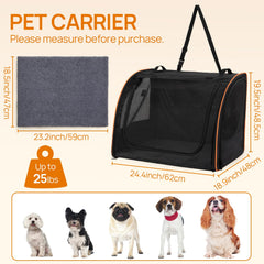 UNICITII siège-auto chien, fenêtres mesh pour ventilation et Observation extérieure.