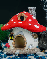 Uniclife maison champignon pour aquarium, décor réaliste et captivant.