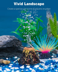 Uniclife montagne volcan mini aquarium, ajout visuel captivant pour votre bac.