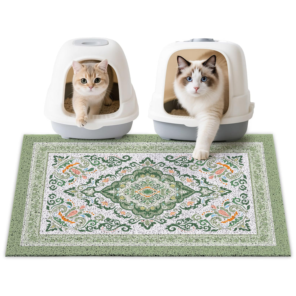 Tapis Unicorn Catcher Litière 33x22 en action capturant les particules sous les pattes.
