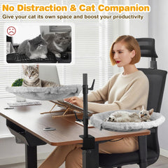 Unidevice Double Cat Desk Bed hauteur reglable pour s'adapter au bureau.
