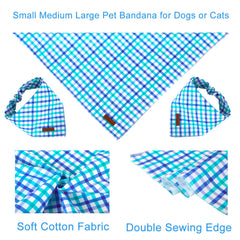 UP URARA PUP bandana coton doux bleu, confort pour la peau de votre chien.