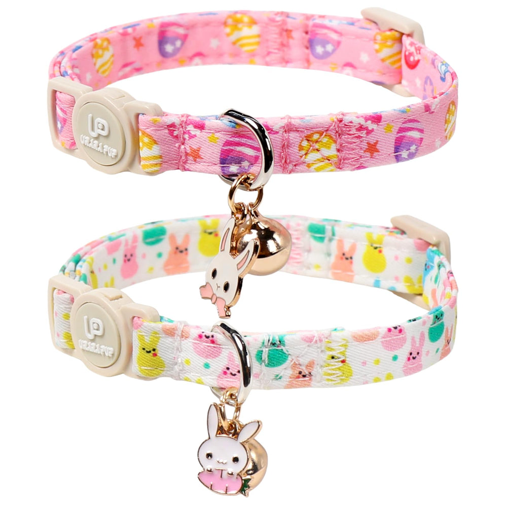 Collier UP URARA PUP chat paques rose avec cloche, léger et sûr