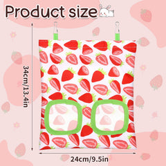 UPINS Sac de foin pour lapins motif fruits, facile à accrocher dans la cage.