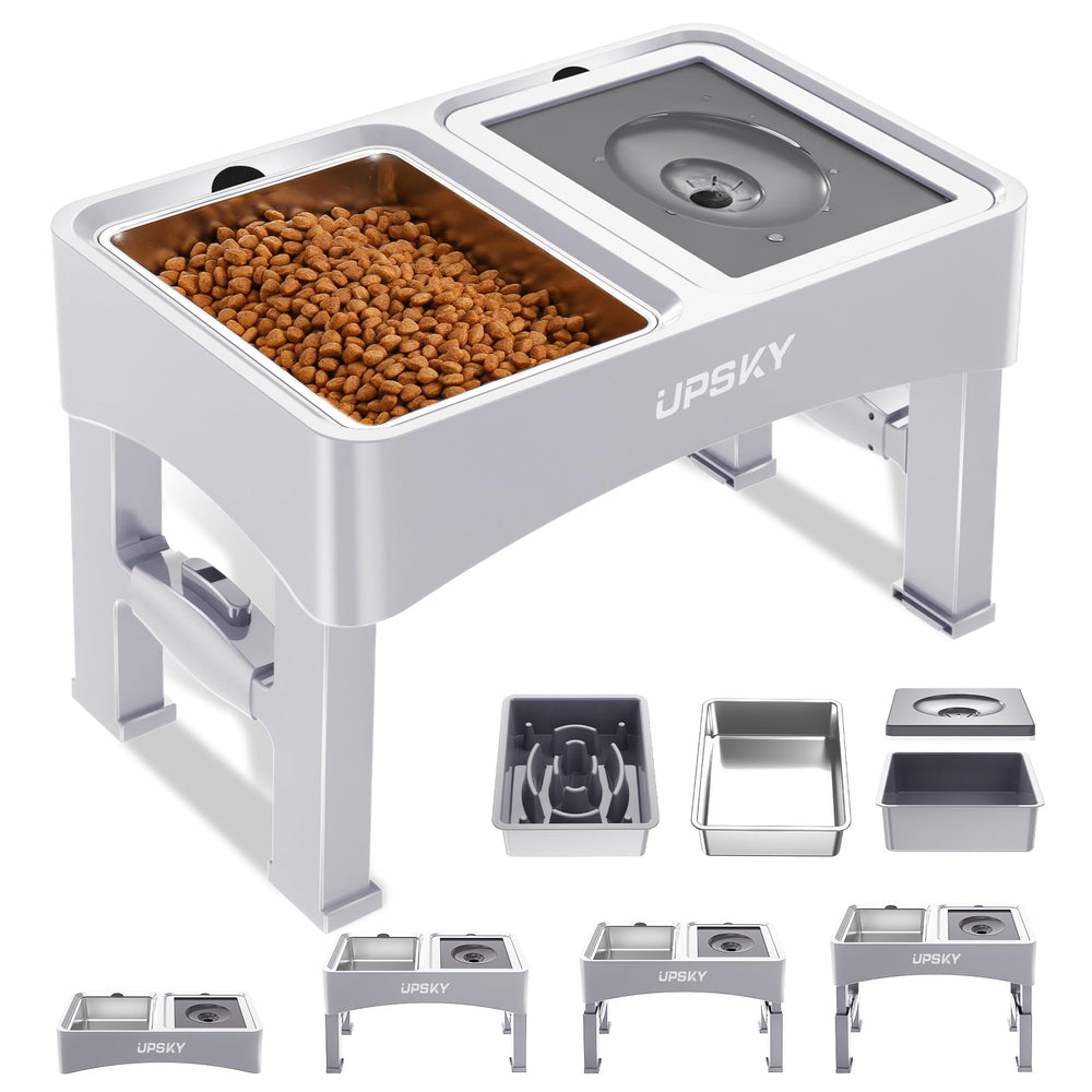 UPSKY gamelles elevées 3-en-1 pour chiens, confort et stabilité à chaque repas.