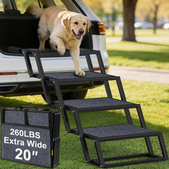 URPOWER escalier chien extra-large 20 pouces pour accès sécurisé au véhicule.