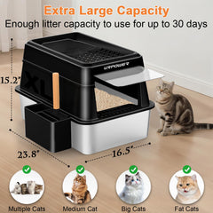 URPOWER litiere inox enclos semi-enseinte: meilleure gestion des residus.