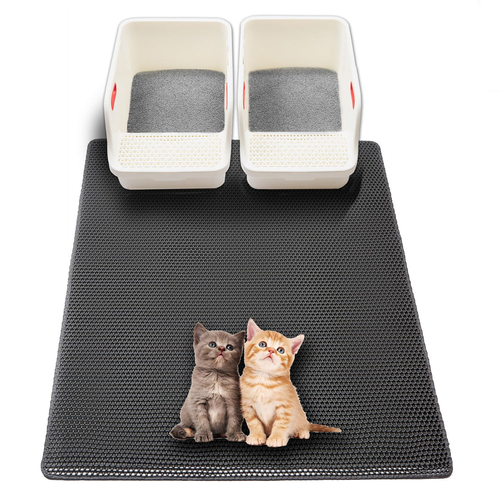 USHARP Tapis litière extra-large 47x28 capture la litière et protège le sol.