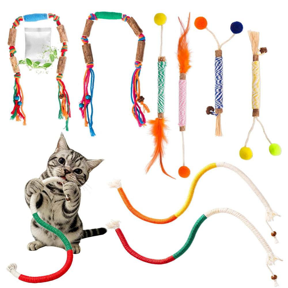 Jouet Uyubao à base d’herbe à chat et corde, stimulation naturelle.