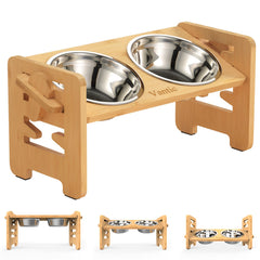 Vantic bol surélevé pour chiens et chats, hauteur ajustable pour alimentation adaptée.