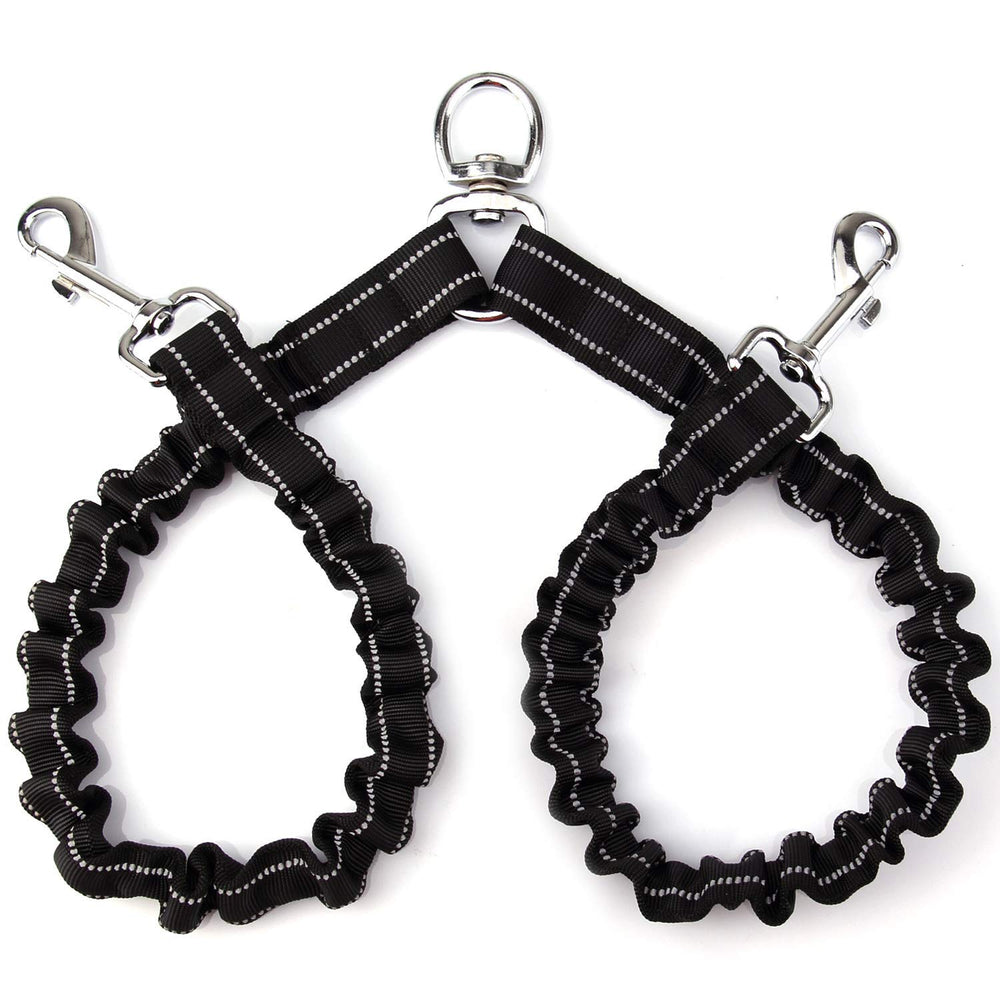Laisse VANVENE double-chien sans enchevetrement pour promenades fluides et securisées.