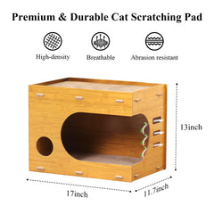 VARLNALY grattoir-chat-double-niveaux-intérieur, espace partagé et sécurité pour deux chats.
