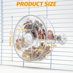 Jouet VCEPJH pour rat, roue transparente, montre les friandises et encourage l'activité.