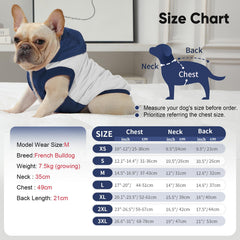 Vecomfy capuche chien moyen beige-bleu arrière, coupe légère et robuste.