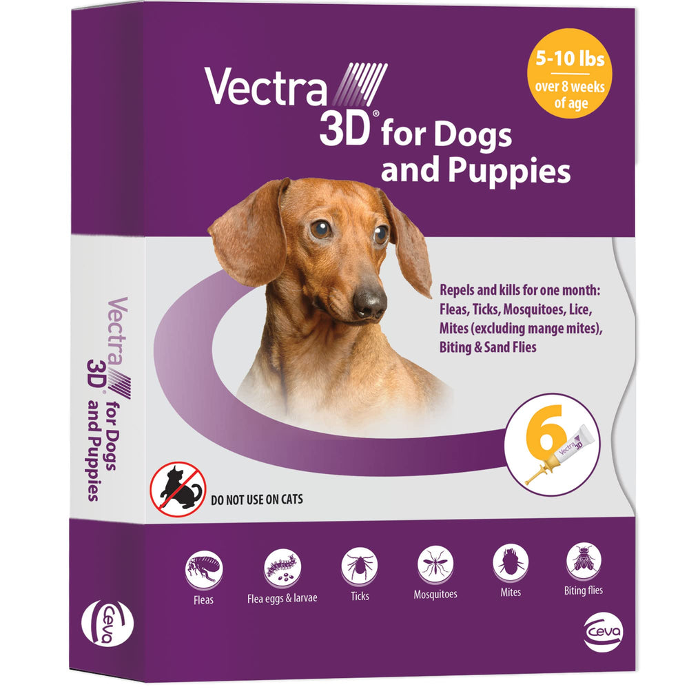 Vectra 3D, application topique facile pour chien petit, traitement rapide et pratique.