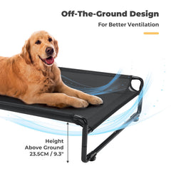 Lit surélevé Veehoo avec pieds antiglisse protégeant le sol.