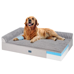 Lit orthopédique Veehoo pour chien grand, soutien articulations et confort nocturne.