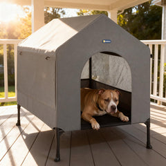 Veehoo 35: niche surelee pour chien appelee exterieur reste au sec.