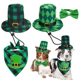 Vehomy chapeau Saint Patrick pour chien plaid buffalo, parfait pour photos festives.