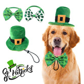 Vehomy chapeau Saint Patrick vert pour chien et chat, photo festive possible