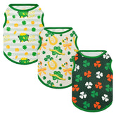Vehomy T-shirts chien Saint-Patrick vert ensemble 3 pièces, confort et festivité