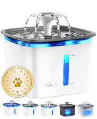 Fontaine Veken pour animaux en vue générale, stimule l'hydratation des chats et chiens.