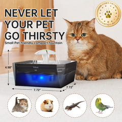 Fontaine Veken, trois modes d’écoulement, encourage les petits animaux à boire.