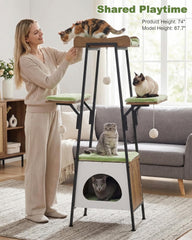 VERSASKY Arbre-chat 46 pouces boules-jouets stimulantes pour chats.