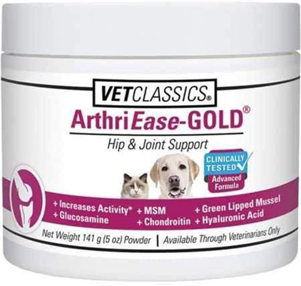 La bouteille Vet Classics ArthriEase-Gold prête au soutien articulaire.