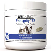 Vet Classics Protegrity EZ Probiotiques, emballage et poudre, soutien digestif potentiel pour chiens et chats.