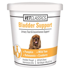 Vet Classics Soutien de la vessie emballage, présentation du soutien urinaire pour chien.