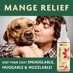 Vet Organics EcoMange pulvérisation ciblant les zones irritées chez le chien.