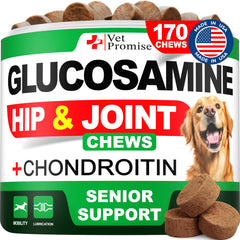 Vet Promise bouteille glucosamine pour chien, soutien articulations.