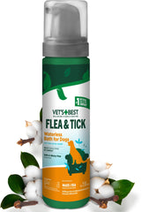 Vet’s Best bain sans eau sur le pelage du chien, contrôle rapide des puces.