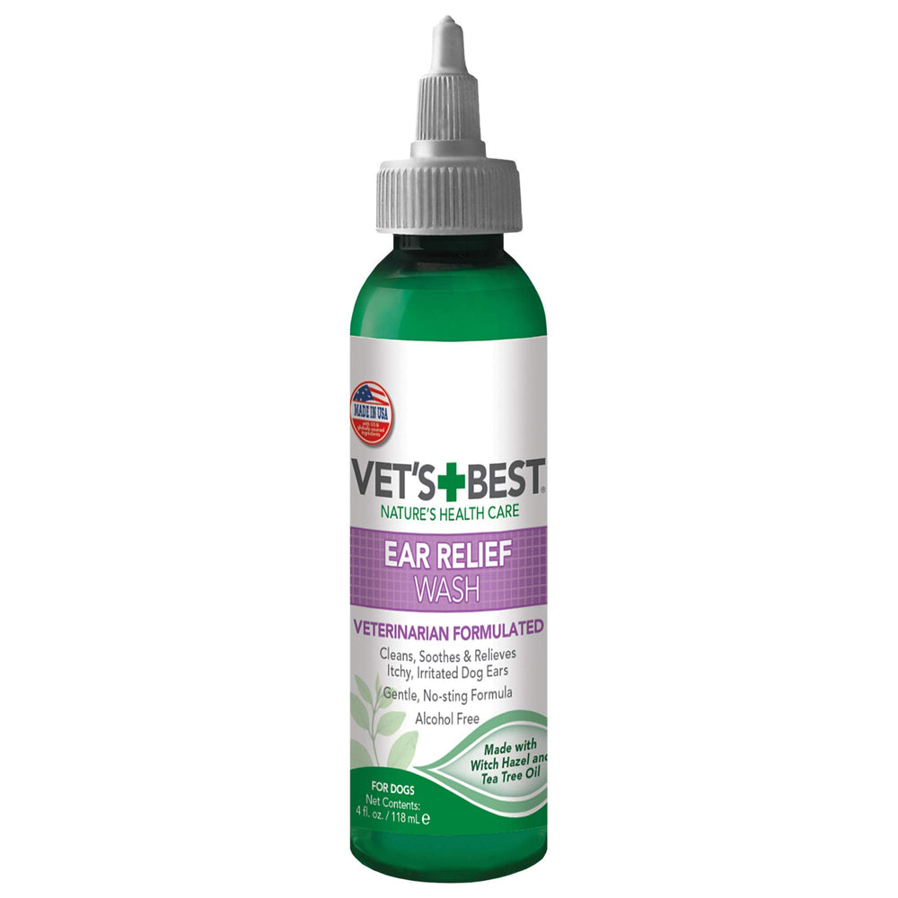 Vet's Best Lavage Oreilles — flacon goutte à goutte pour nettoyage en douceur des oreilles.