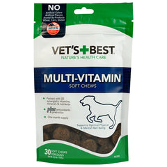 Vet's Best Multivitamine Soft Chews, bouteille, soutien énergie et vitalité quotidiens.