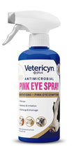 Spray oculaire Vetericyn Plus rose, pratique pour conjonctivite animale.