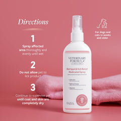 Utilisation entre les lavages avec Veterinary Formula pour soulager démangeaisons.