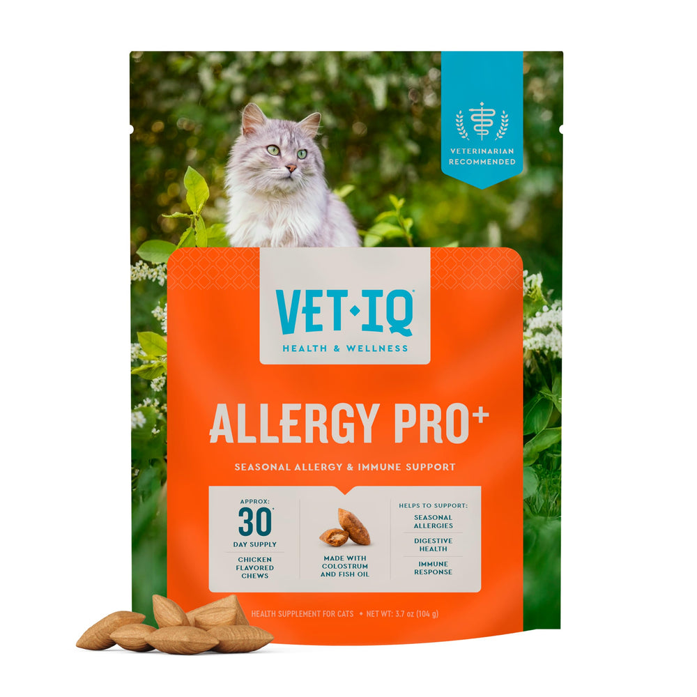 VetIQ Allergy Pro+ Traite chat croquant extérieur crème intérieure, confort durable.