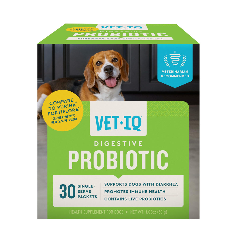 VetIQ Poudre Probiotique pour chien, dose unique prête à saupoudrer sur la nourriture