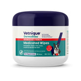 Vetnique Dermabliss lingettes chlorhexidine emballage pratique pour soins rapides.