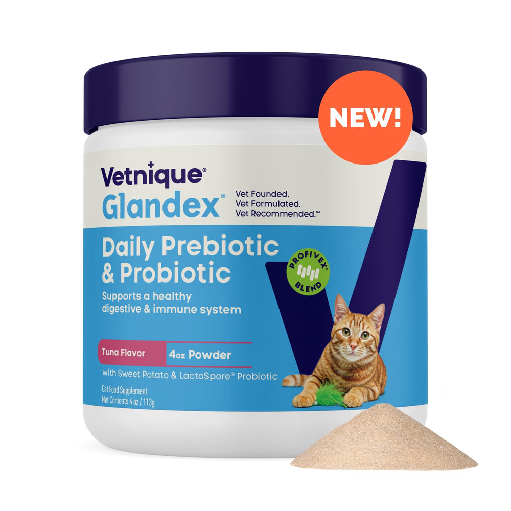 Vetnique Glandex Chat flacon-poudre-thon: soutien digestif quotidien