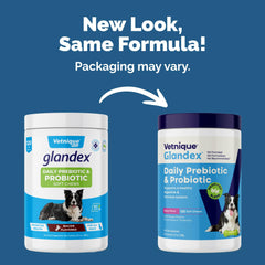 Glandex Vetnique – poudre probiotiques, topper savoureux pour la digestion quotidienne du chien.