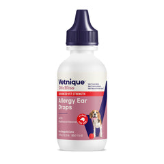 Vetnique Oticbliss flacon gouttes pour oreilles, traitement ciblé infections et démangeaisons.