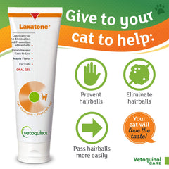 Application sur nez et pattes du chat avec Vetoquinol Laxatone, option pratique et savoureuse.